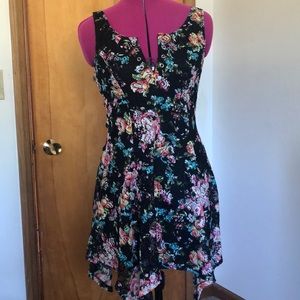 Black Flower Printed Dress